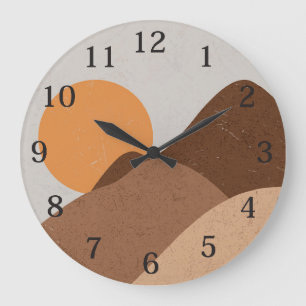 Relógio Grande Boho Sun Desert Wall Clock