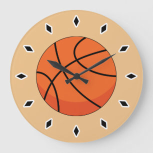 Relógio Grande Bola de Basquete de Cartoon
