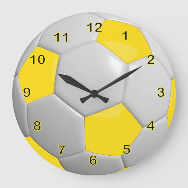 Relógio Grande Bola de futebol | Amarelo (Frente)