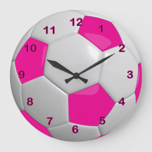 Relógio Grande Bola de futebol Rosa quente