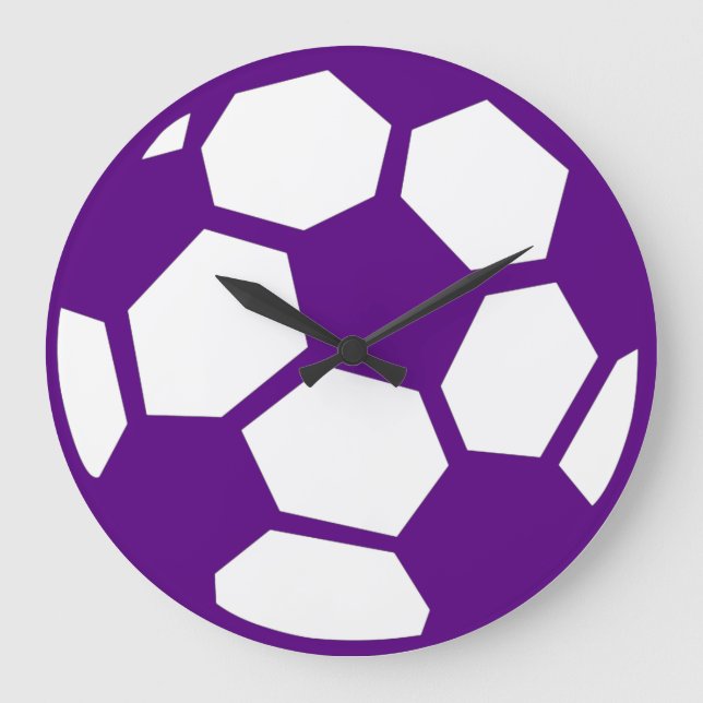 Relógio Grande Bola de futebol roxa (Frente)