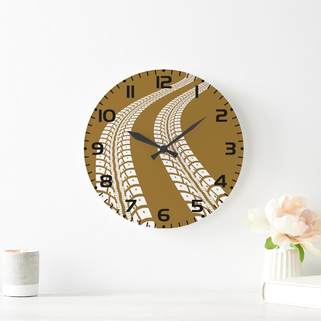 Relógio Grande Bold Off-Road Tire Track Rugged Automotive (Criador carregado)