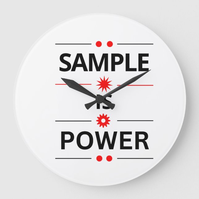 Relógio Grande Bold Typography Quote  (Frente)