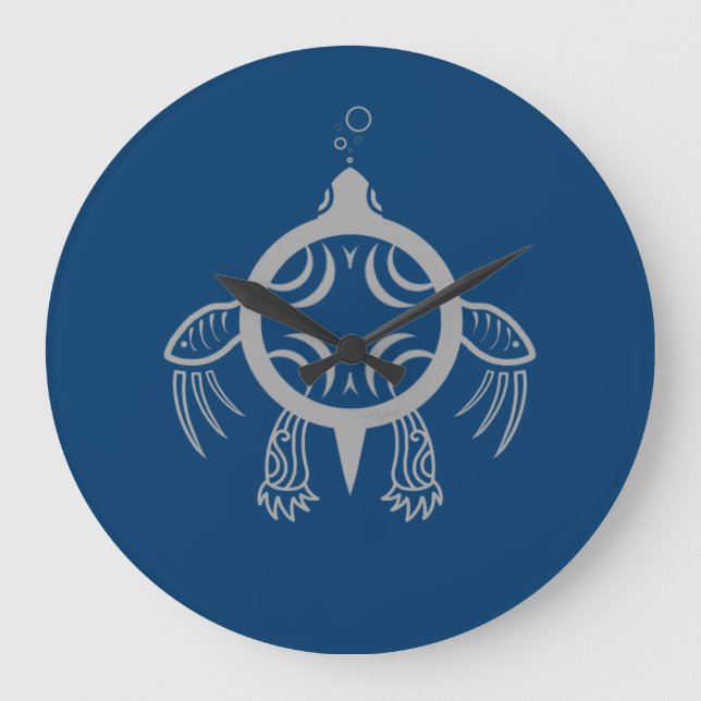 Relógio Grande Bolhas de Tartaruga do Mar (Frente)