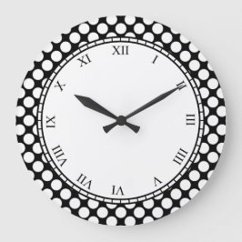 Relógio Grande Bolinhas Colorida Dígitos romanos brancos em qualq