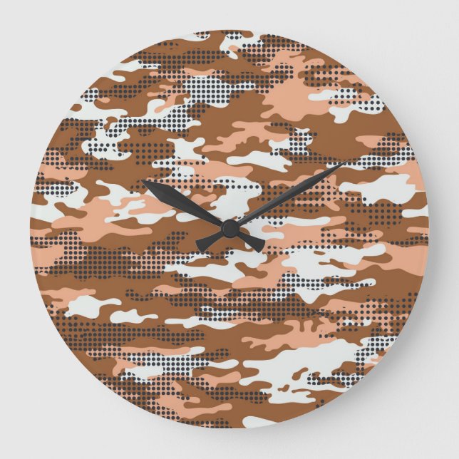 Relógio Grande Bolinhas de camuflagem: Abstrato sem costura. (Frente)