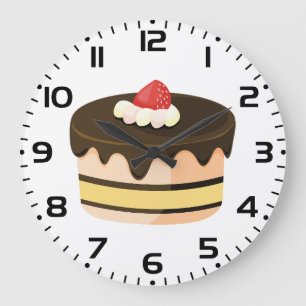 Relógio Grande Bolo de Chocolate com Gotejamento e Morango
