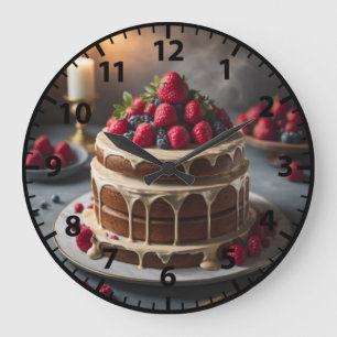 Relógio Grande Bolo de Padaria Produtos Assados Foodie