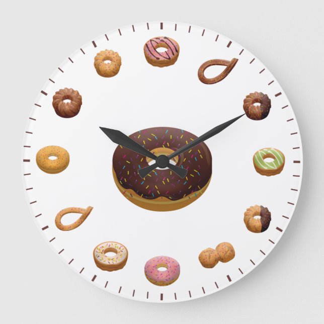Relógio Grande Bolos e Donuts Temáticos (Frente)