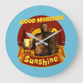 Relógio Grande Bom Dia Sunshine Bigfoot Café Humor Arte