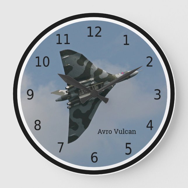 Relógio Grande Bombardeiro de Asa Delta, Avro Vulcan, personalizá (Frente)