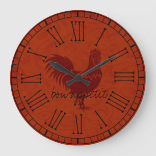 Relógio Grande Bon Appetit Vintage Country Rooster