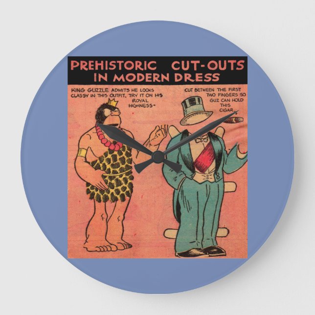 Relógio Grande Boneco de papel da caverna história em quadrinhos  (Frente)