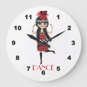 Relógio Grande Bonita Dança De Boneca De Flapper Olho