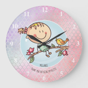Relógio Grande Bonitas BFF Besties Kawaii presentes para garotas