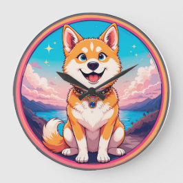 Relógio Grande Bonito design de estilo de desenho colorido de cor