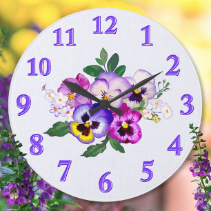 Relógio Grande Bonito, Pansy Clock, Editar para Adicionar seu tex