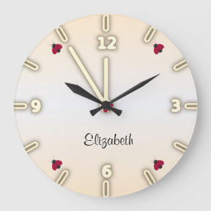 Relógio Grande Bonitos adorável, joaninhas - personalizados