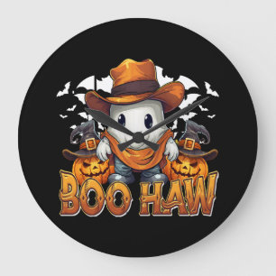 Relógio Grande Boo Haw Ocidental Halloween Vintage Fantasma Engra