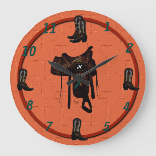 Relógio Grande Boots & Saddle Clock 2 Ocidentais