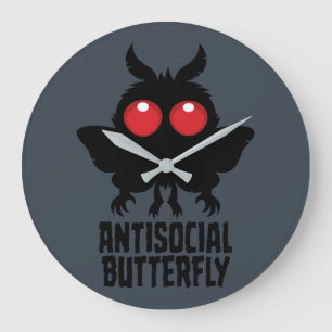 Relógio Grande Borboleta Antissocial Cryptid Mothman