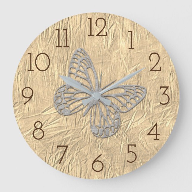 Relógio Grande Borboleta-branca (Frente)