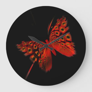 Relógio Grande Borboleta Vermelha