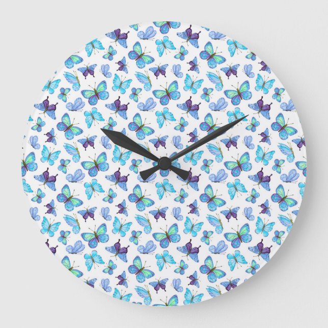 Relógio Grande Borboletas coloridas (Frente)