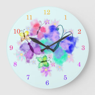 Relógio Grande Borboletas - Joy - Primavera - Personalizável -