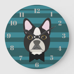 Relógio Grande Boston Terrier