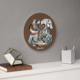 Relógio Grande Botas de cowboy de cowboy de cowboy de cowboy que