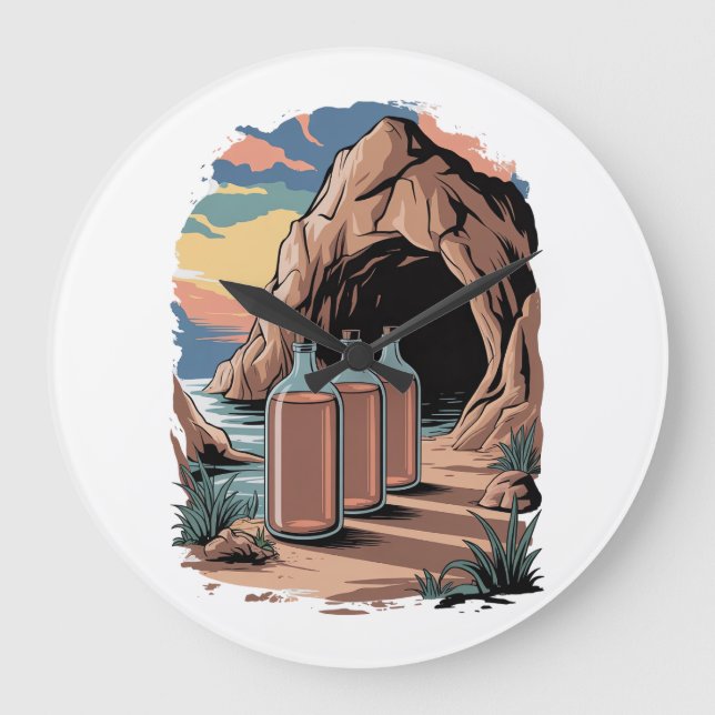 Relógio Grande Bottles Near A Cave Entrance  (Frente)