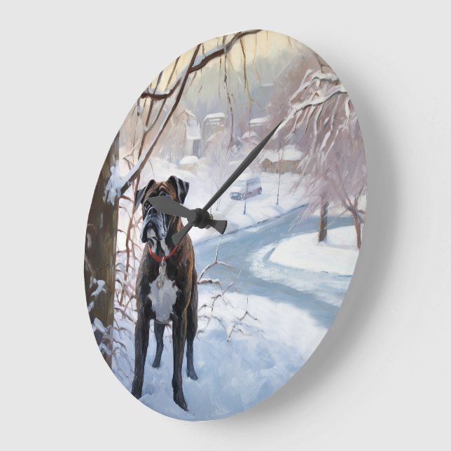 Relógio Grande Boxer Deixe-o nevar no Natal (Ângulo)