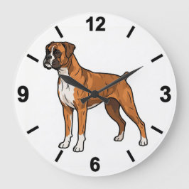 Relógio Grande Boxer Dog Wall Clock Cute Pet Home Decor