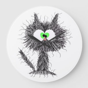Relógio Grande Branco de Gato Confuso