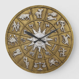 Relógio Grande Brass Zodiac Wheel