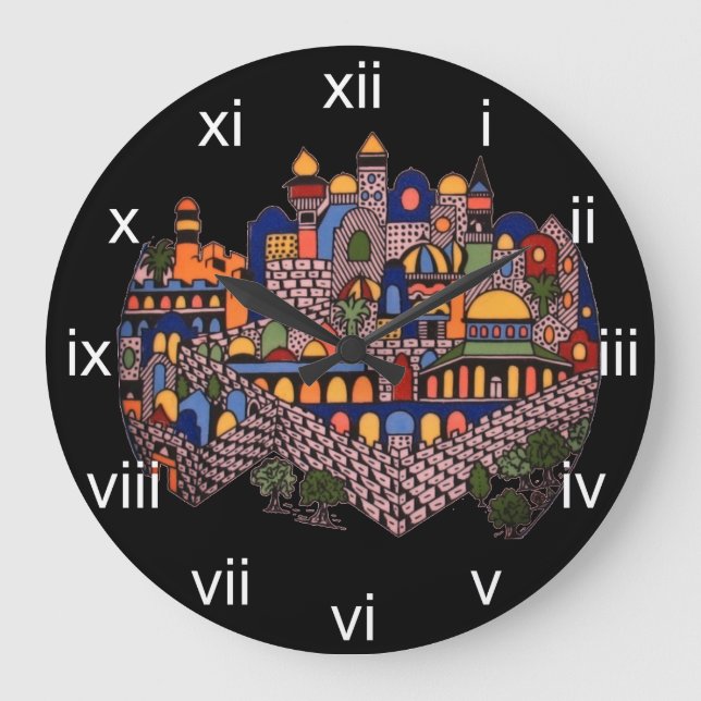 Relógio Grande Bright Jerusalem Wall Clock (Frente)