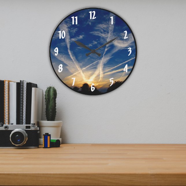 Relógio Grande Brilhante Fazenda Colorida Noite Céus (Criador carregado)