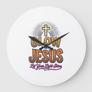 Relógio Grande Brilhe por Jesus Deixe Sua Luz Brilhar Desenho Cri