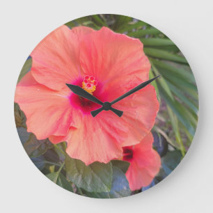 Relógio Grande Brilho de Hibisco