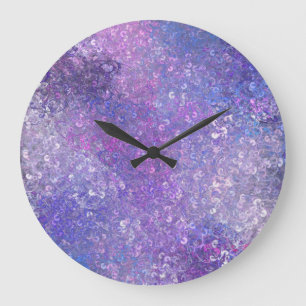 Relógio Grande Brilho de Lantejoulas Rosa e Roxo