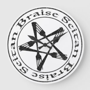 Relógio Grande Brise Seitan Vegan Pentagram (versão escura)