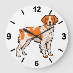 Relógio Grande Brittany Dog Wall Clock Hunting Pet Home Decor