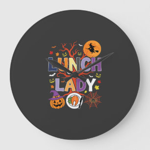 Relógio Grande Bruxa da Cozinha da Senhora do Almoço de Halloween