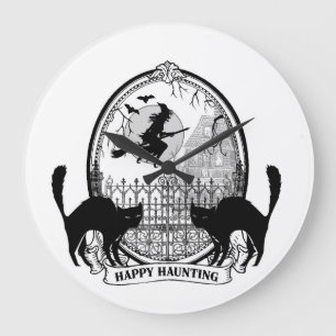 Relógio Grande bruxa moderna do Dia das Bruxas do vintage
