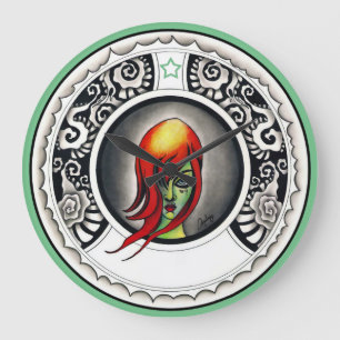 Relógio Grande Bruxa Verde