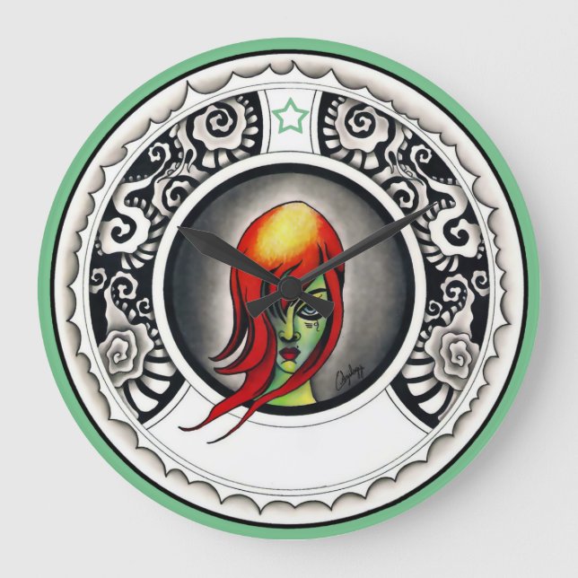 Relógio Grande Bruxa Verde (Frente)