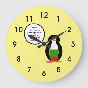 Relógio Grande Búlgara falando Sra. Penguin Personalizada