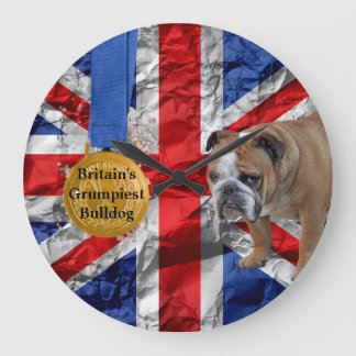 Relógio Grande Bulldog Acrílico Wall Clock