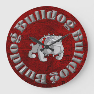 RELÓGIO GRANDE BULLDOG CINZA CARTOON CLOCK